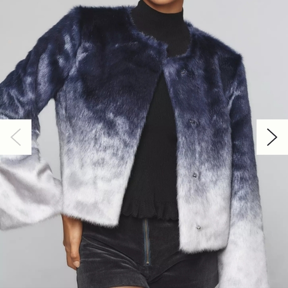 Elegant Ombre Faux Fur Jacket From Anthropologie - Picture 1 of 11